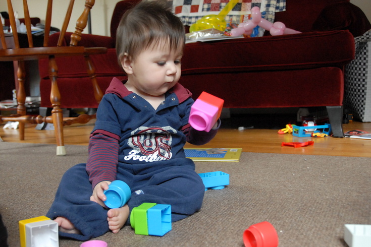 playing with blocks