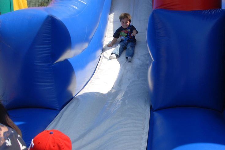down the bouncy slide