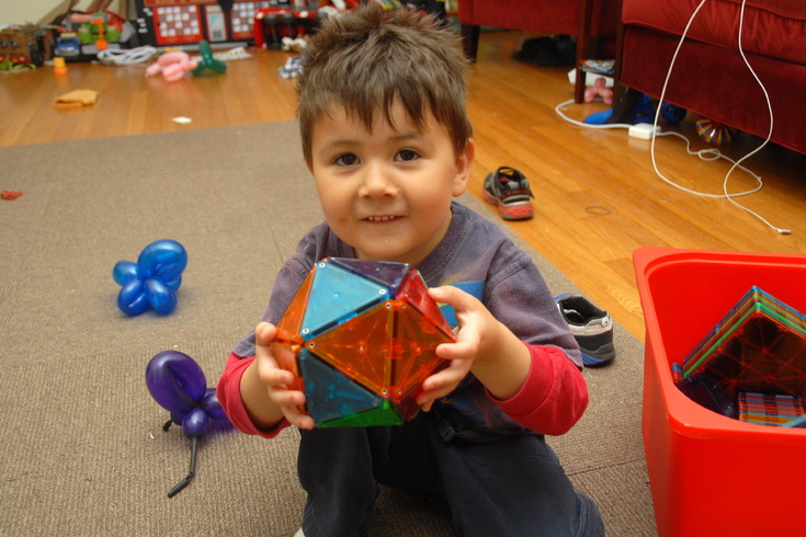 the magnatiles icosahedron we made