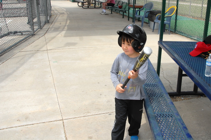 trying the batting cages