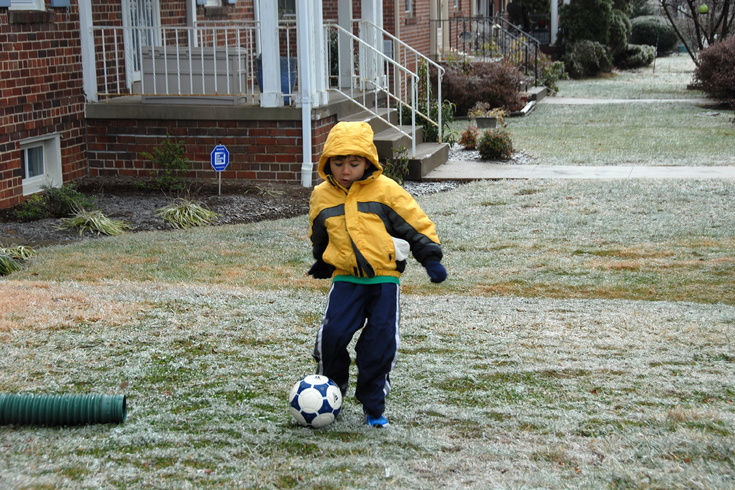 ice storm won't stop the soccer player