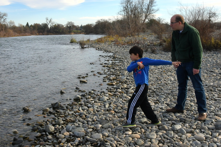 skipping stones with Dad
