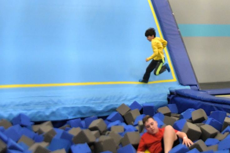 running into the foam pit