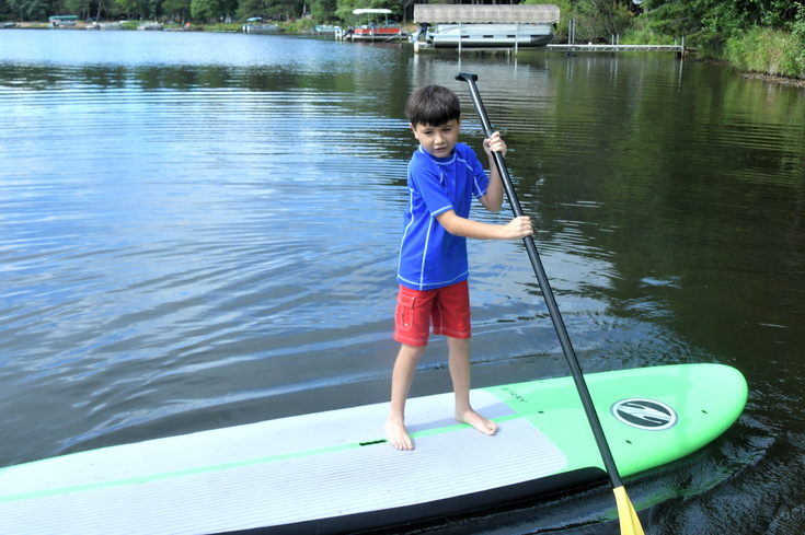 trying the paddleboard
