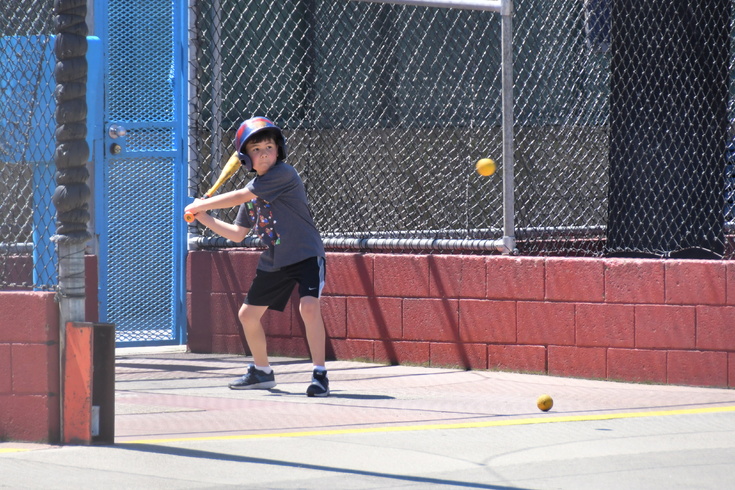 Peter in the batting cages