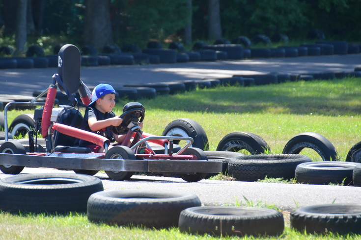 speeding down the track