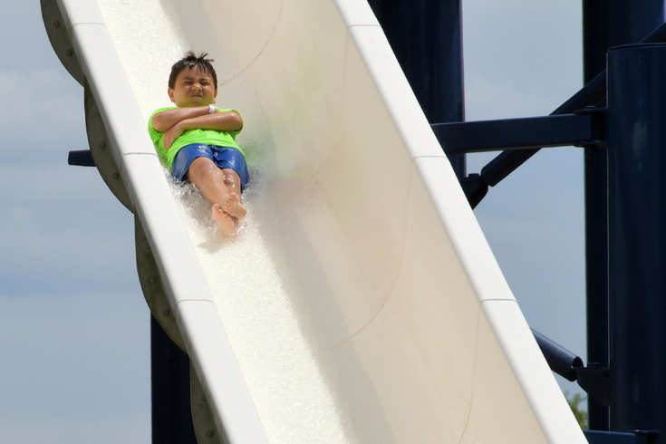 down the waterslide!
