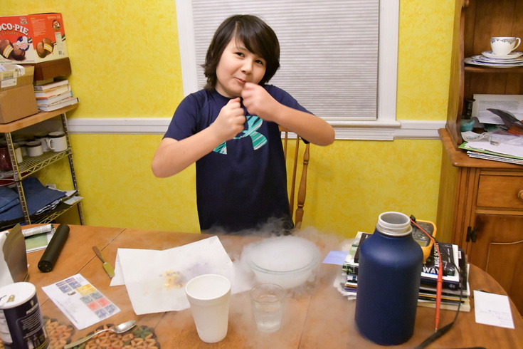 bubbling liquid nitrogen
