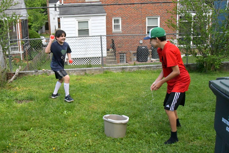 Water balloons with Matthew