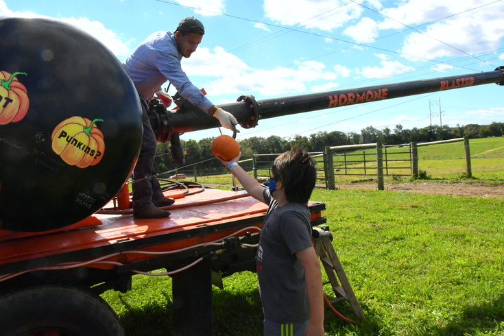 loading the pumpkin cannon
