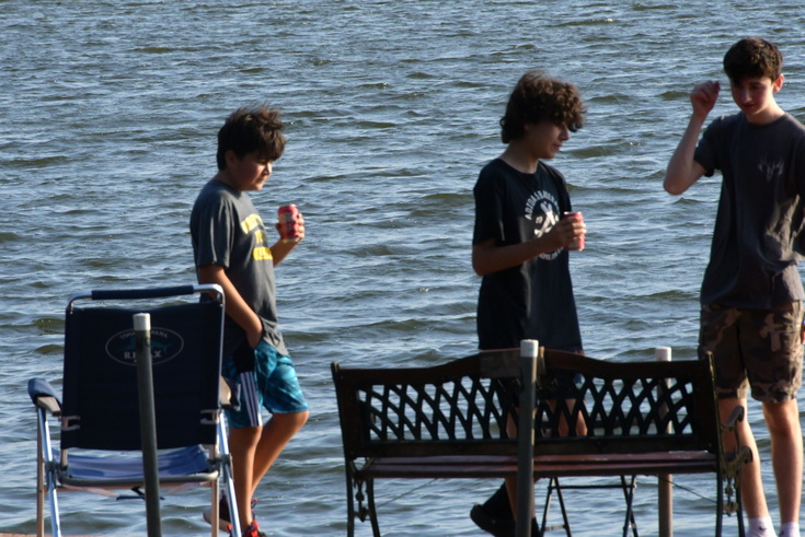 cousins on the dock