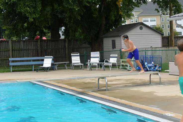 starting down the diving board
