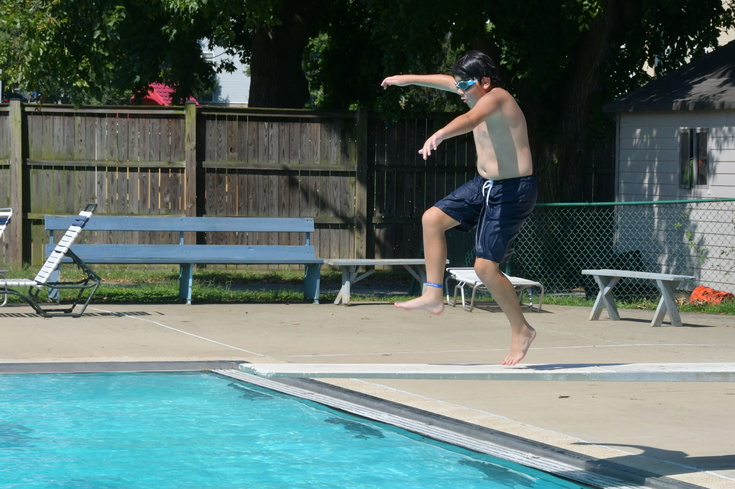 jumping on the diving board