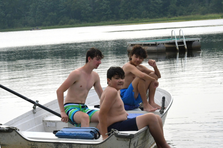 cousins on the boat