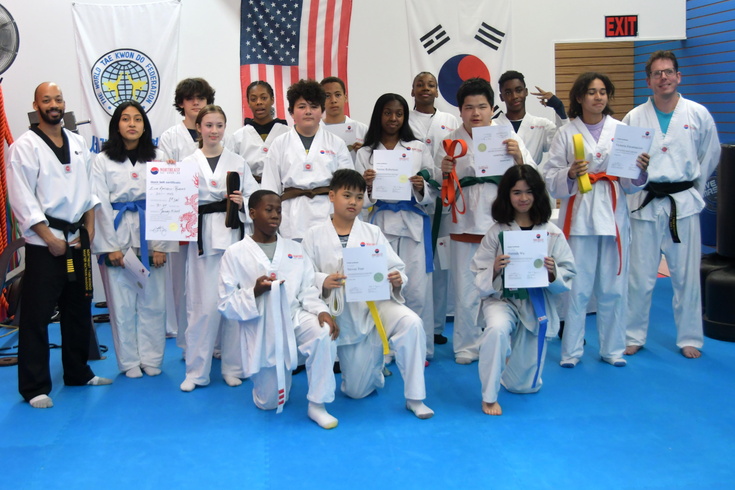 Taekwondo class belt promotion